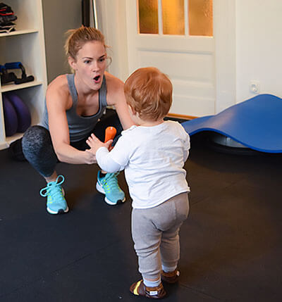 Baby and mom gymnastics